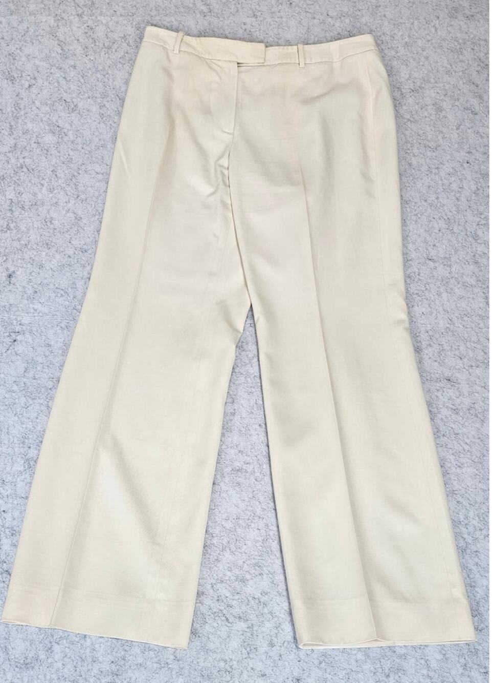 Brooks Brothers Cream Wide-Leg Trousers
